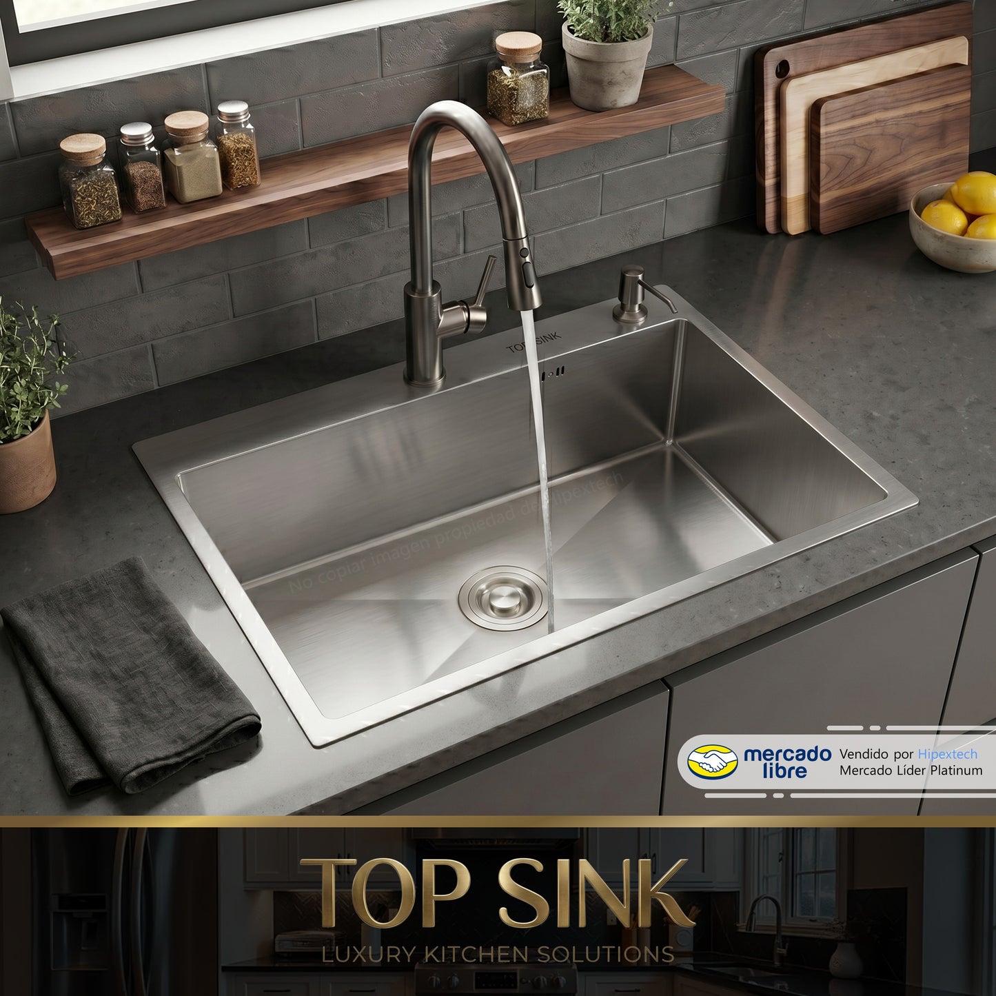 Fregadero / Lavaplatos Una Tina Empotrable 70x50 cm Top Sink