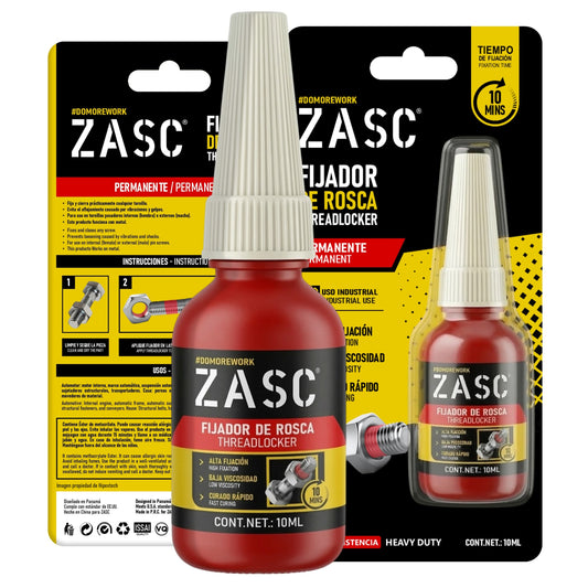 Fijador De Rosca Trabarosca Rojo Súper Fuerte 10ml Zasc