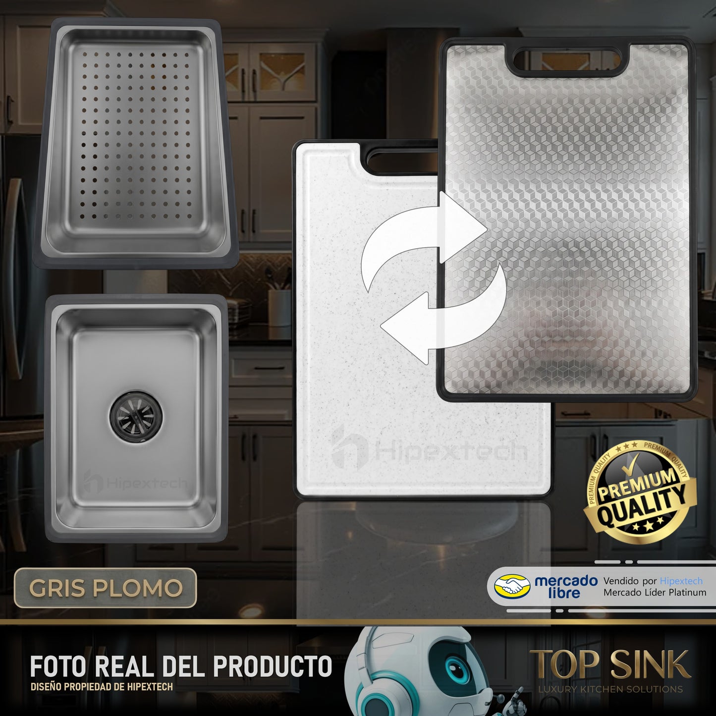 Set Fregadero / Lavaplatos De Lujo Una Tina 75x46cm Top Sink