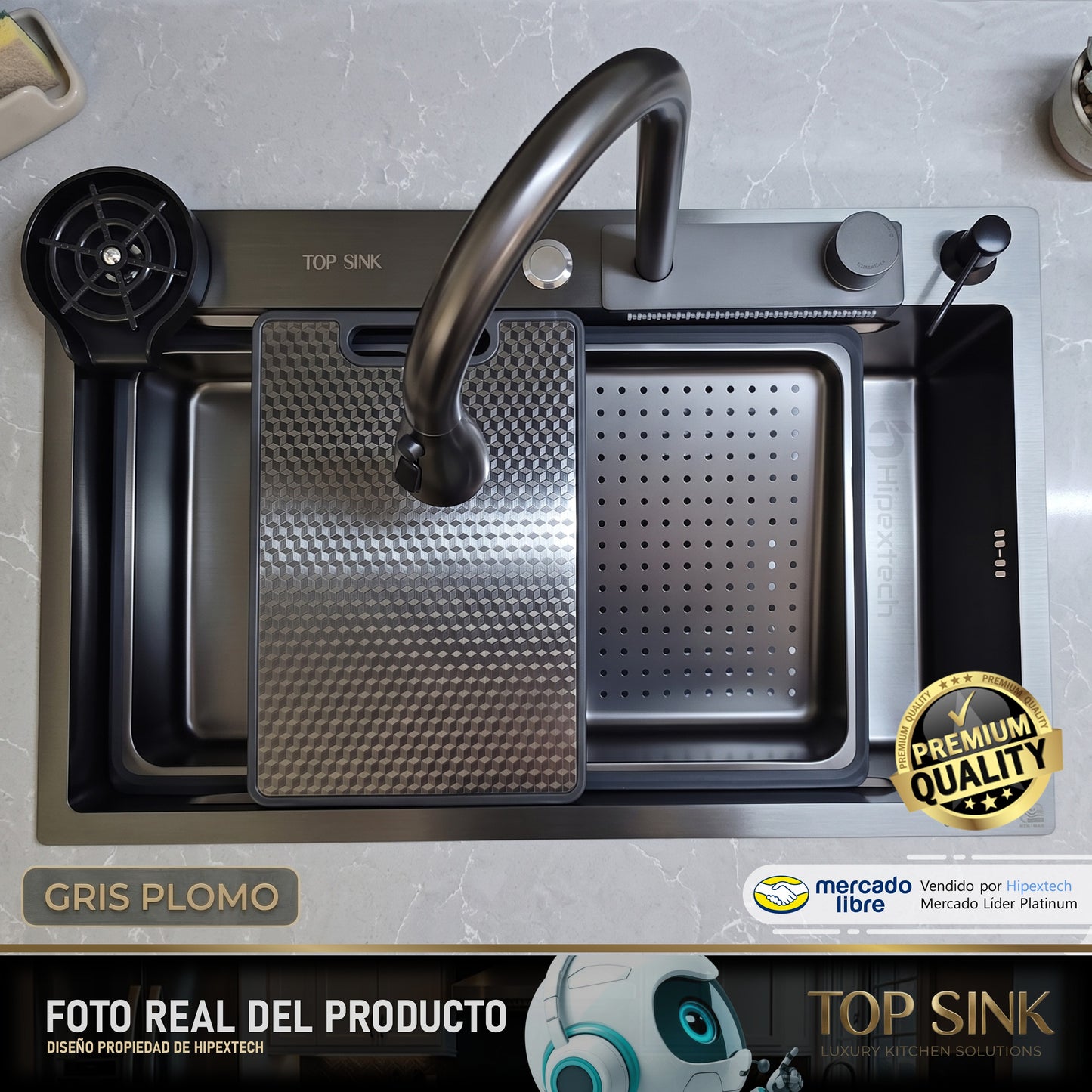 Set Fregadero / Lavaplatos De Lujo Una Tina 75x46cm Top Sink