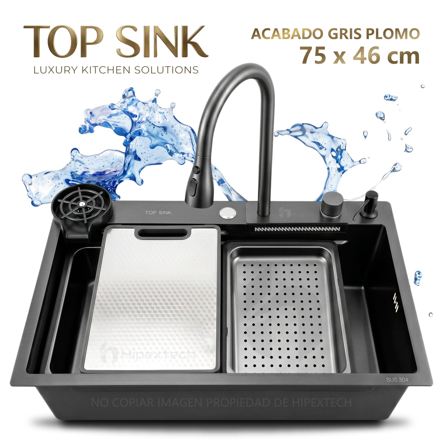 Set Fregadero / Lavaplatos De Lujo Una Tina 75x46cm Top Sink
